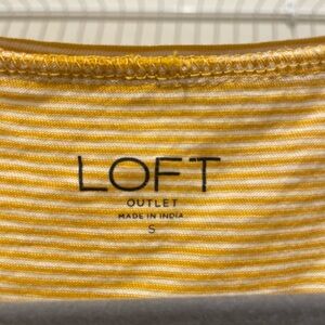 LOFT Mustard and White Striped Tee